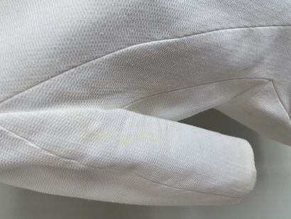 null EMMANUELLE KHANH Paris Veste courte en piqué de coton blanc - Taile indiquée...