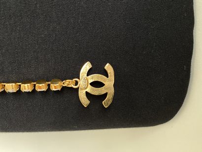 null CHANEL Gold metal belt with rhinestones and charm with the brand's number -...