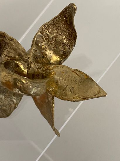 null CHRISTIANE BILLET Bague orchidée en bronze patiné Circa 1980 - Signée et numérotée...