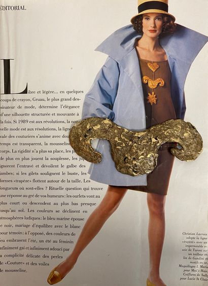 null CHRISTIAN LACROIX by CHRISTIANE BILLET Haute couture Ram brooch in crumpled...