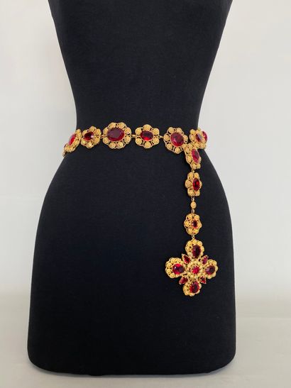 null CHANEL by VICTOIRE DE CASTELLANE Made in France Necklace belt with floral motifs...