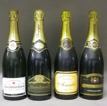 null 4 BOUTEILLES CHAMPAGNES: DELAUNOIS, A. ROTHSCHILD, LAMERE, AMADEO N/M 