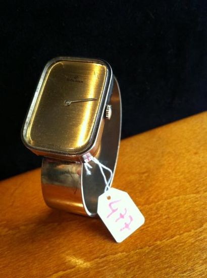 GOLANA Bracelet montre rigide en argent doré circa 1970 - poids brut: 56,7g