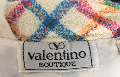 null VALENTINO Boutique Made in Italy Veste courte en lainage ivoire à carreaux de...