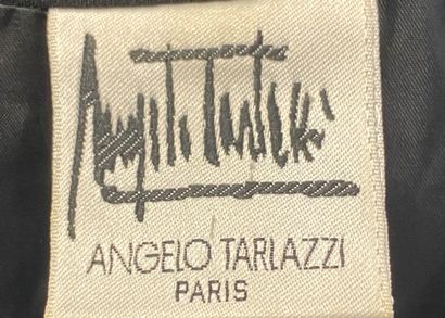 null ANGELO TARLAZZI Paris Veste en lainage noir bande de cuir scratché et boucle...