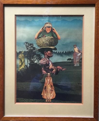 null Frida WION (XX° School) Two collages framed under glass. 29,5 X 22,5 and 29...