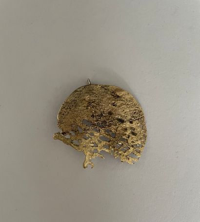 null CHRISTIANE BILLET Half-sphere earring in openwork patinated bronze - signed...