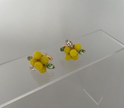 CHRISTIAN LACROIX Pair of yellow glass and...