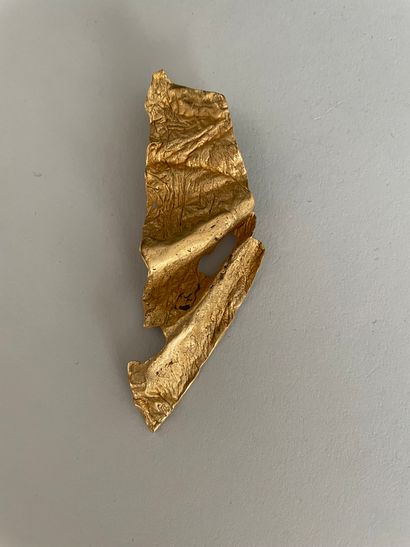 null CHRISTIANE BILLET Monoclip openwork pleated ribbon in gilt bronze - unique piece...