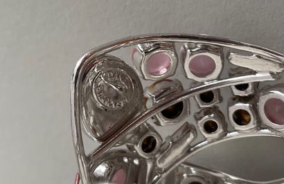 null DANIEL SWAROVSKI by PHILIPPE FERRANDIS Silver patinated metal cuff bracelet...