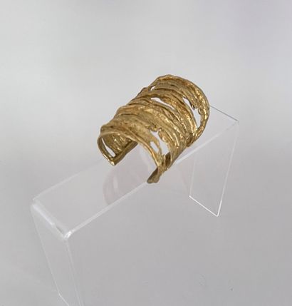 null RICK OWENS by CHRISTIANE BILLET Large openwork patinated bronze cuff signed...