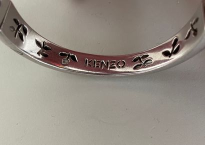 null KENZO 925 thousandths silver articulated bracelet with floral decoration in...