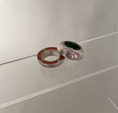 null Ring of creator in silver 925 thousandths and orange enamel "I often make this...