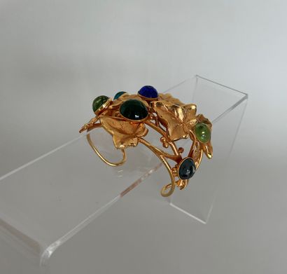 null PHILIPPE FERRANDIS Paris Collection Lierre Rigid bracelet in gilded metal decorated...