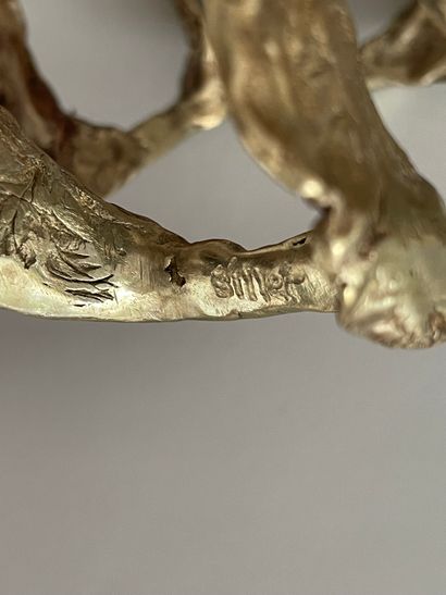 null RICK OWENS par CHRISTIANE BILLET Bracelet hélice en bronze patiné ajouré - pièce...