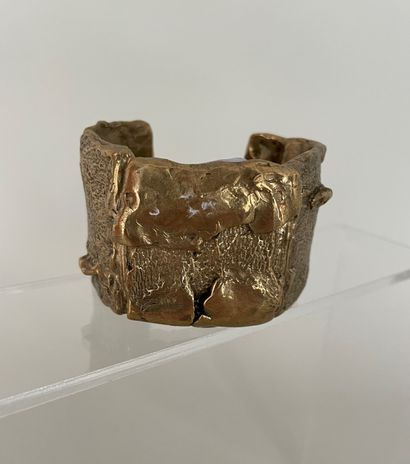 null CHRISTIANE BILLET Cuff bracelet in patinated bronze - unique piece signed 4x...