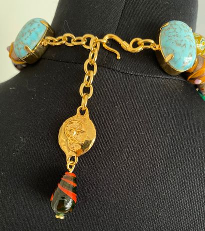 null CHRISTIAN LACROIX Made in France Necklace with double strings of polychrome...