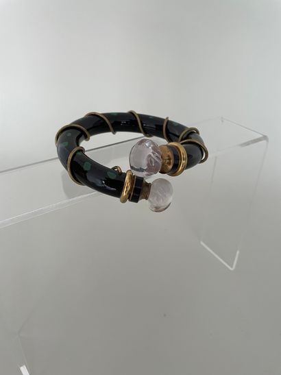 null CHRISTIAN DIOR Paris Poison bottle bracelet in black enamel metal and resin...