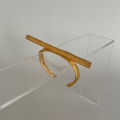 null CHRISTIANE BILLET Gilt bronze twig bracelet - unique piece signed Length 10,5cm...