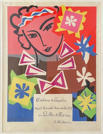 null H.MATISSE 51 "Madame de Pompadour recoit le mardi 20 novembre 1951 au Pavillon...