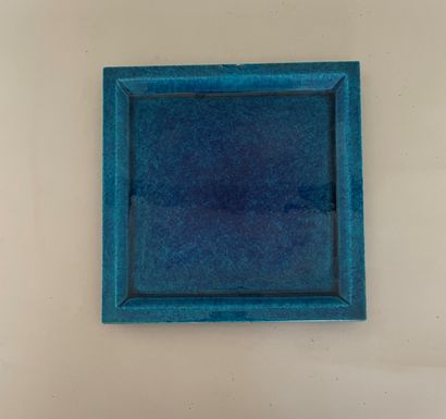 null PM Sèvres Square dish in turquoise and blue earthenware - stamped under the...