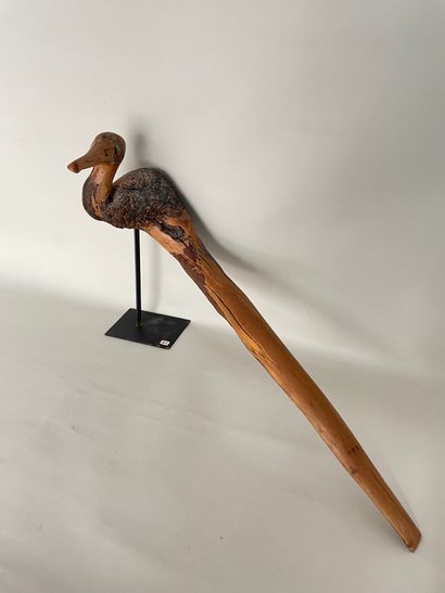 null CLAUDE BOURLIER (born 1931) bird sculpture in wood signed and dated 92

length...