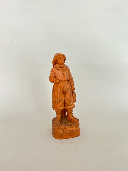 null EUGENE BLOT (1830-1899) The fisherman terracotta subject - signed and titled...