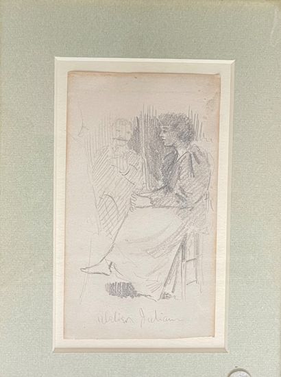 null Attributed to Walter BOODLE (1859-1914) Character studies 2 pencil drawings...