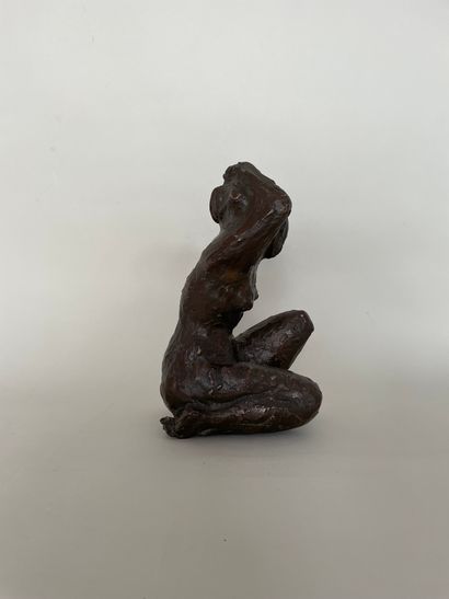 null 20th century school Nude wearing her hair bronze patinated and monogrammed on...