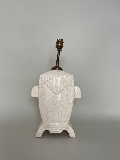 null Lamp stand in beige cracked earthenware 

26x19cm