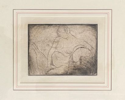 null EDMOND AMAN-JEAN (1880-1935) Nude engraving in black framed under glass 

19x24cm...