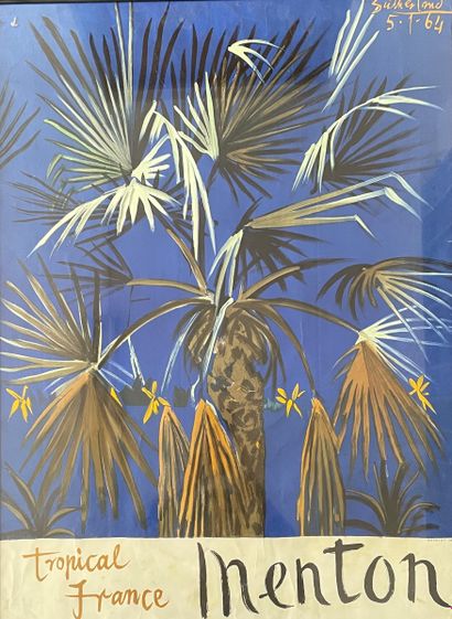null SUTHERLAND 64 Tropical France Menton Poster printed by Mourlot - signed and...