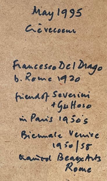 null FRANCESCO DEL DRAGO (1920-2013) Eliane aquarelle et crayon signée en bas à droite...