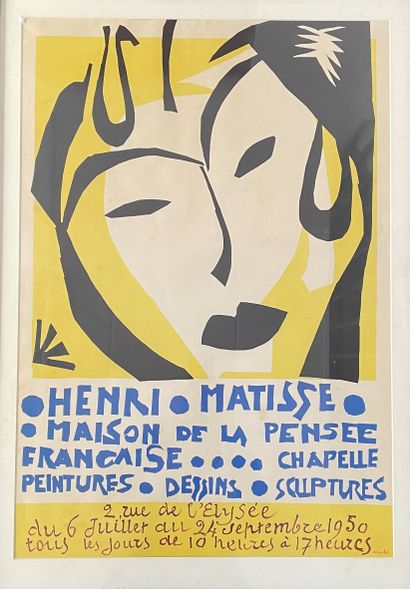 null HENRI MATISSE (1869-1954) Head of a woman Maison de la pensée française 1950...