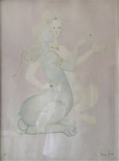 null Leonor FINI (1907-1996), the two friends, litho framed under glass. Signed and...