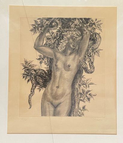 null ALBERT DECARIS (1901-1988) Eve etching signed lower right n° 12/80 lower left...
