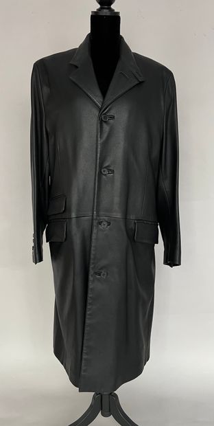 null HERMES Made in France Manteau homme en cerf noir - Taille 52 (avec une doublure...