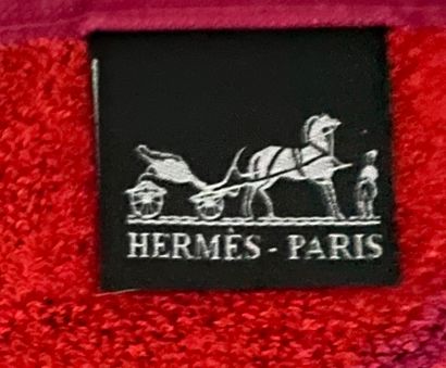 null 
HERMES Paris 3 Essui-mains en éponge rouge et bleu 




33x30 cm (bon état-...