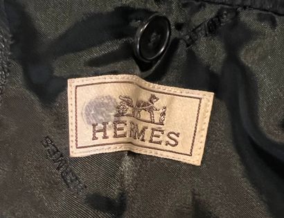 null HERMES Made in France Men's coat in black stag - Size 52 (with a removable lining...