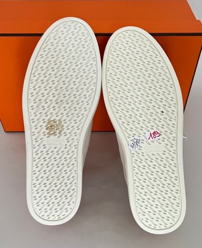 null HERMES Paris Made in Italy Pair of white and orange leather snikers -Size 41...
