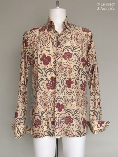 null CHRISTIAN LACROIX Cotton and silk printed shirt with musketeer cuffs - Size...