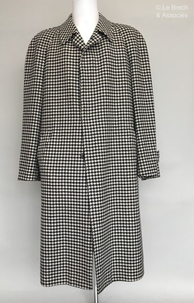 null FRANCESCO SMALTO Paris Black and white wool coat with belt - Size 52
