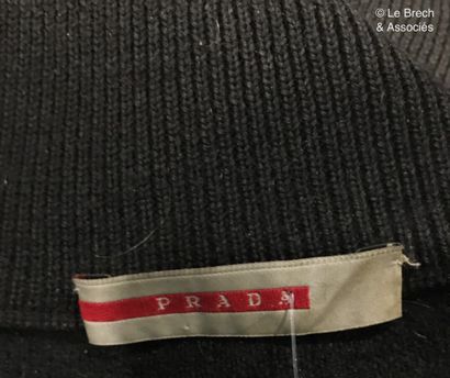 null PRADA Double-neck knit trucker sweater with black waterproof facings - Size...