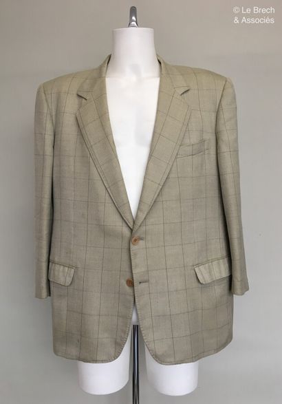 null FRANCESCO SMALTO Paris Wool and silk beige jacket with checks - Size seems to...