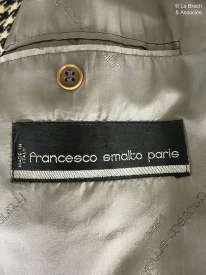 null FRANCESCO SMALTO Paris Black and white wool coat with belt - Size 52