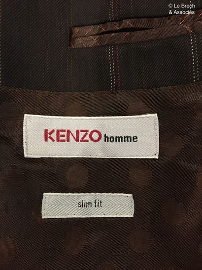 null KENZO Brown wool jacket with stripes - Size indicated 50