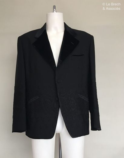 null MATSUDA Black wool jacket with velvet collar and embroidery -Size M