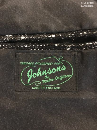 null JOHNSONS Made in England Jacket in black wool and mottled back with box pleats...
