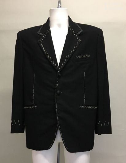 null Mister NICOLE Made in Japan Black wool jacket with white stitching - Size seems...