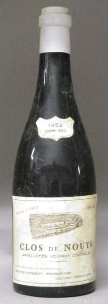null 1 BOUTEILLE VOUVRAY - CLOS DE NOUYS 1952 DEMI SEC, capsule plastique